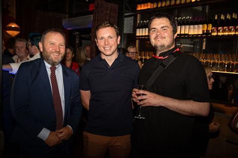[L-R:] Ian Murray MP, Minister of State in the Department for Digital, Culture, Media and Sport, Steven Little (Screen Scotland), Paul Ridd (Edinburgh International Film Festival)